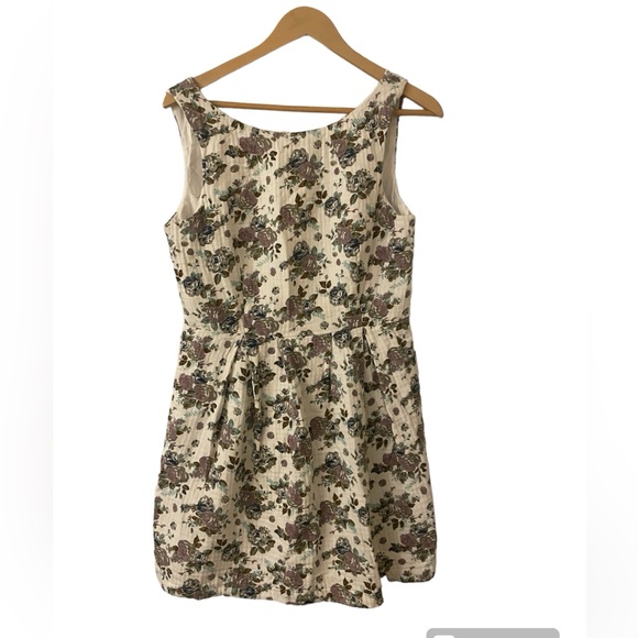 Pink Martini Floral Large Dress Sleeveless Cottage Garden Picnic Romantic Party - Picture 2 of 9